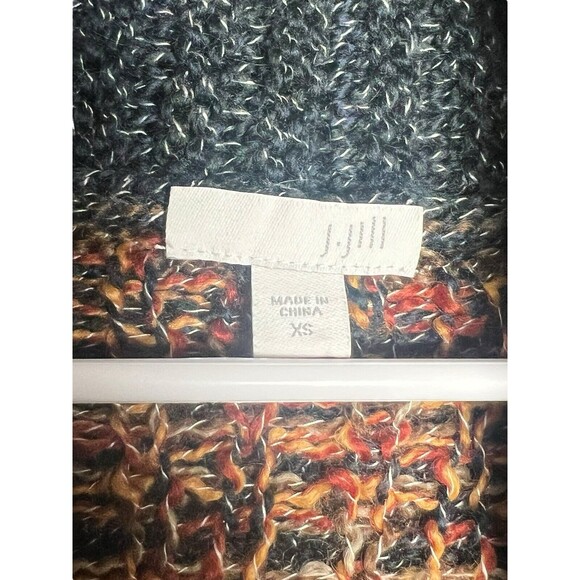 J. Jill Wool Blend Long Cardigan Sweater Shawl Collar Southwest Blue Orange XS - Picture 9 of 12